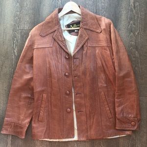 1970s style brown leather jacket
